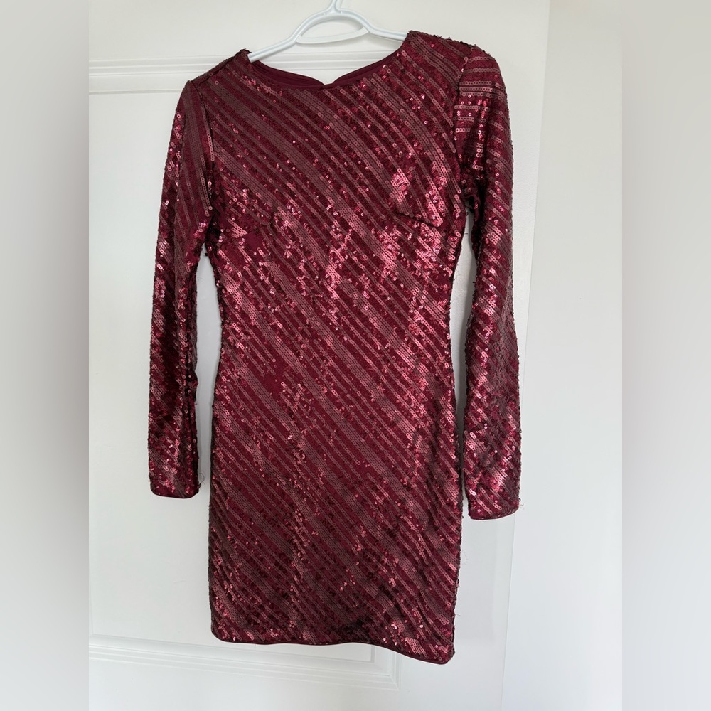 Dynamite Burgundy Sequin Dress